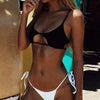 Women Sexy 2 Pieces Bikini Set Hollow Out Front Backless