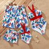 Tropical Plant Print Family Swim Set