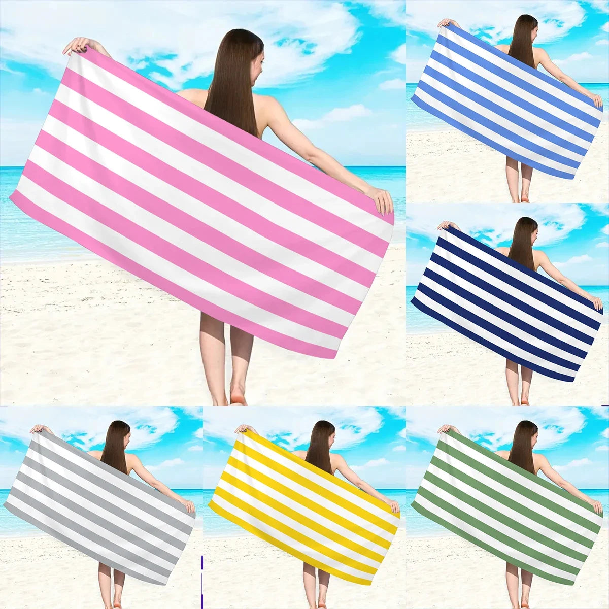 Fashionable Colorful Striped Beach Towel