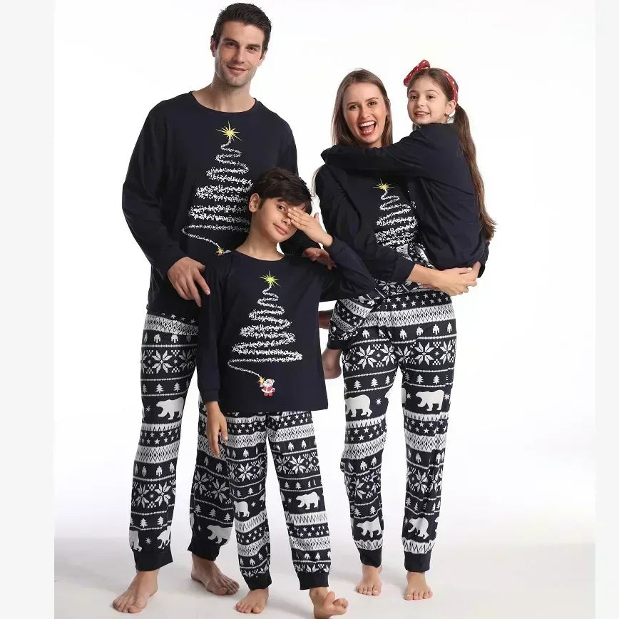 2025 New Family Christmas Pajamas Set Mom Dad Kids Matching Clothing Sets Baby Romper Pjs Soft Loose 2 Pcs Sleepwear Xmas Look