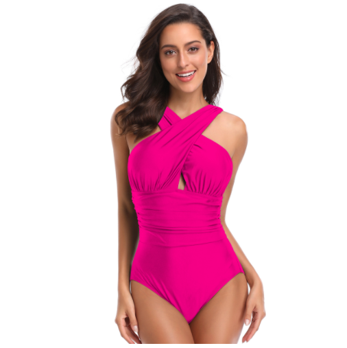 The New European And American Plus-size One-piece Swimsuits Cross