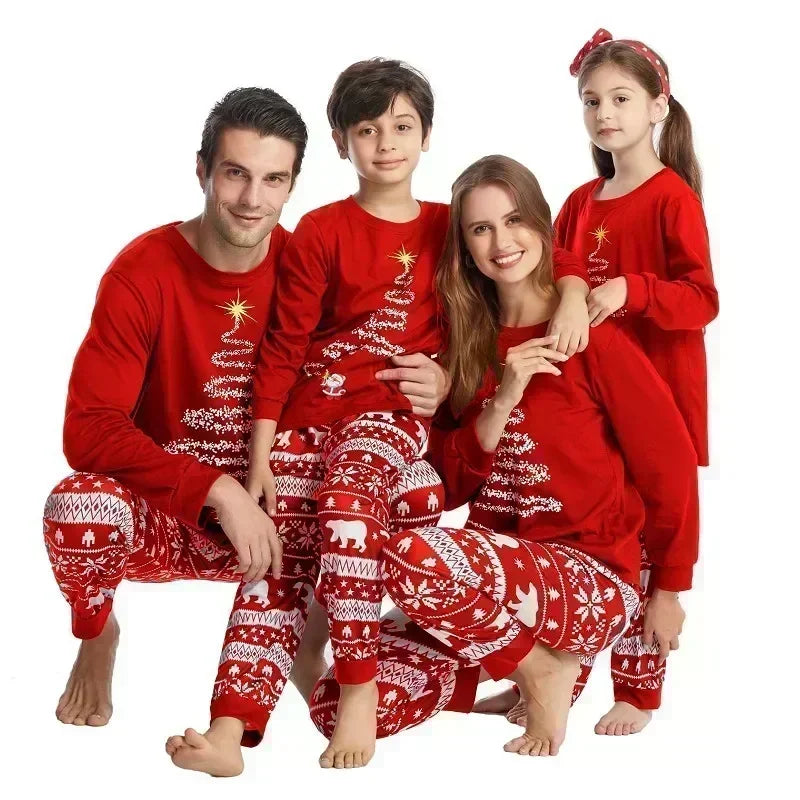 2025 New Family Christmas Pajamas Set Mom Dad Kids Matching Clothing Sets Baby Romper Pjs Soft Loose 2 Pcs Sleepwear Xmas Look