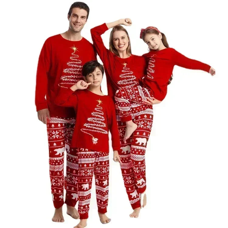2025 New Family Christmas Pajamas Set Mom Dad Kids Matching Clothing Sets Baby Romper Pjs Soft Loose 2 Pcs Sleepwear Xmas Look