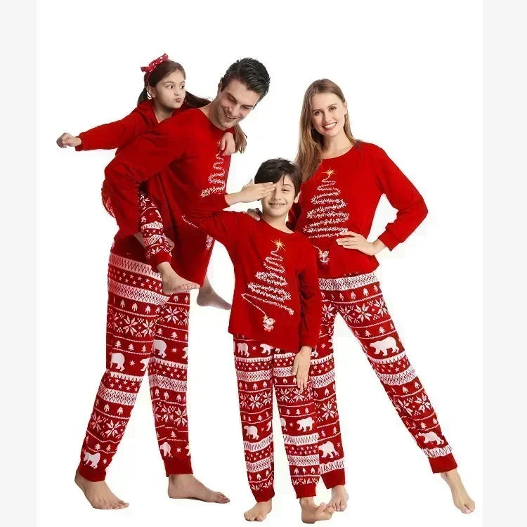 2025 New Family Christmas Pajamas Set Mom Dad Kids Matching Clothing Sets Baby Romper Pjs Soft Loose 2 Pcs Sleepwear Xmas Look