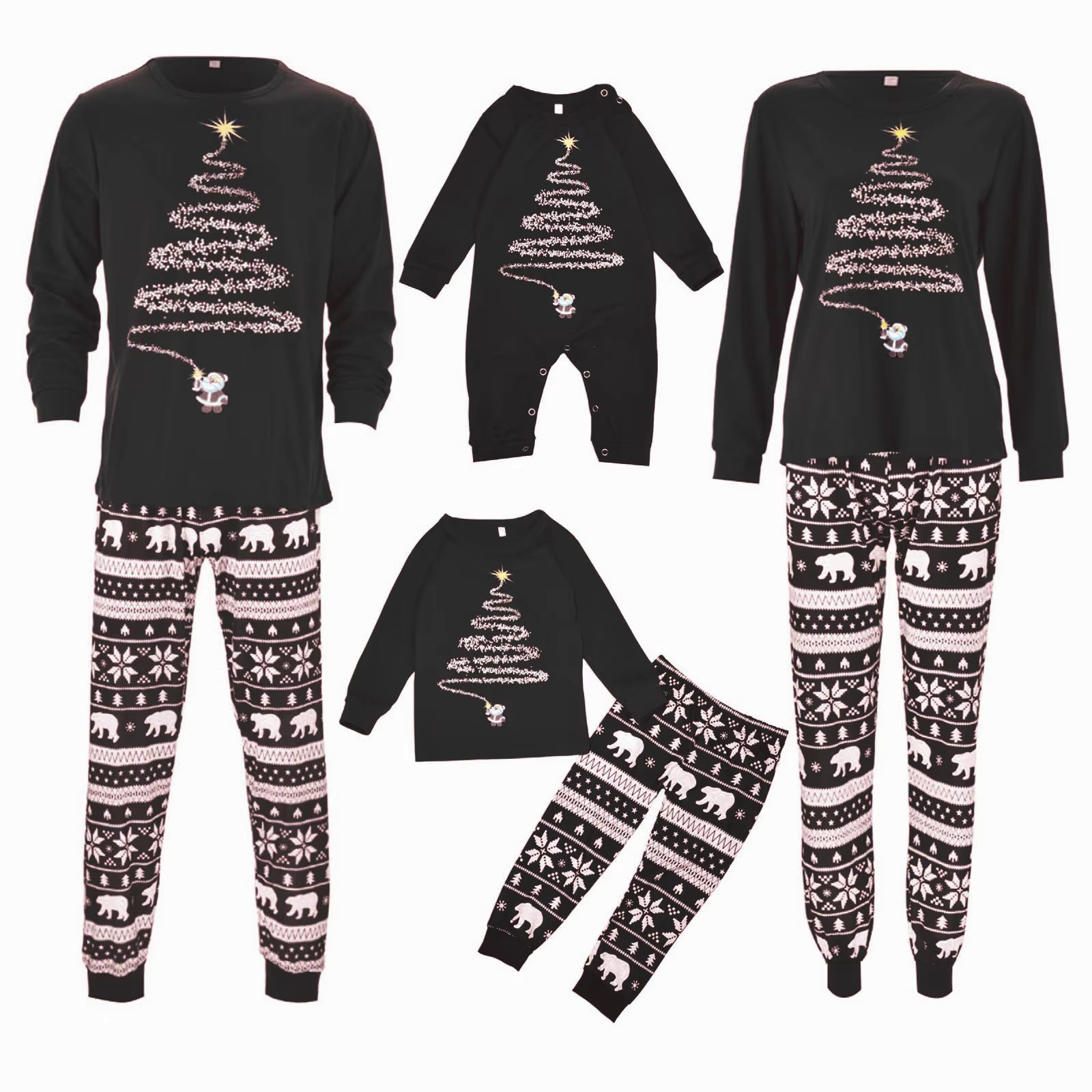 2025 New Family Christmas Pajamas Set Mom Dad Kids Matching Clothing Sets Baby Romper Pjs Soft Loose 2 Pcs Sleepwear Xmas Look