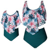 High Waist Two Piece Flounce Bikini Set Parent-child Swimwear Mother Daughter Swimsuit for Girls Family Matching Clothes 6 style