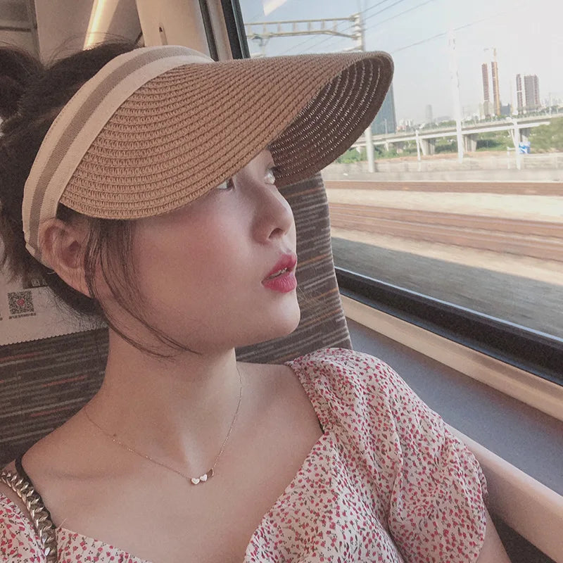 Women’s Raffia Straw Visor Hat