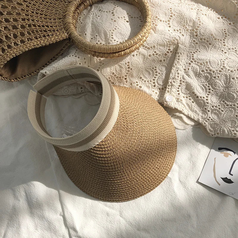 Women’s Raffia Straw Visor Hat