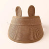 Kids Straw Visor Hat with Ears