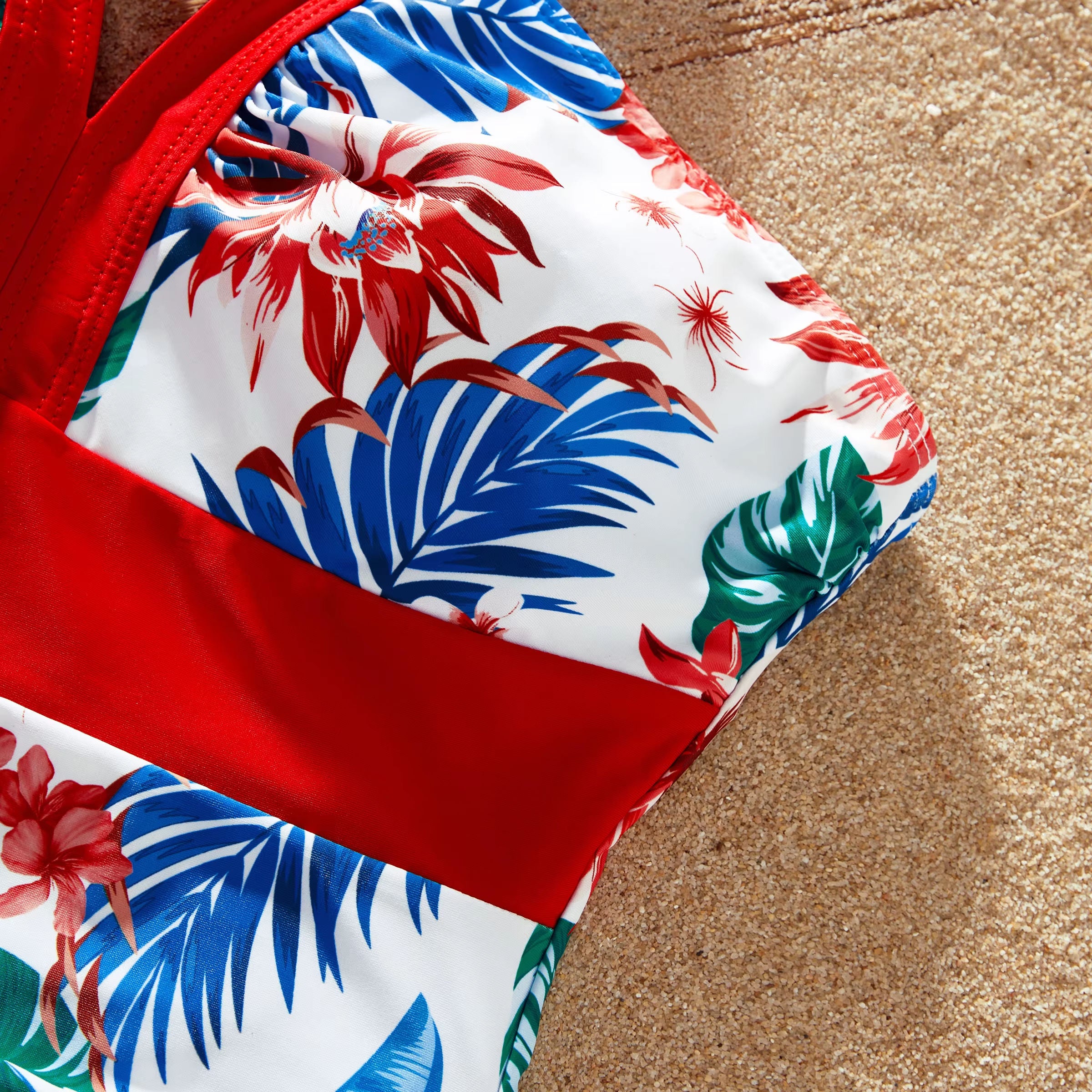 Tropical Plant Print Family Swim Set