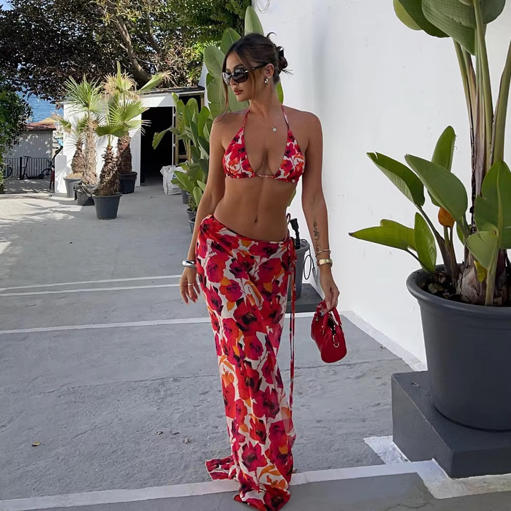 The Scarlet Bloom Bikini Set