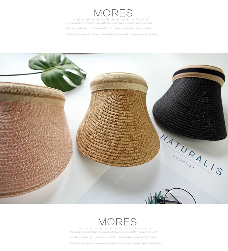 Women’s Raffia Straw Visor Hat