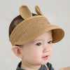 Kids Straw Visor Hat with Ears