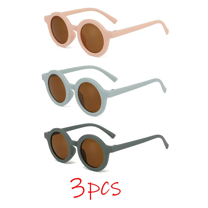 Children's sunglasses, inset style round frame, 1-7 year old baby sunglasses, sun shading, sun protection