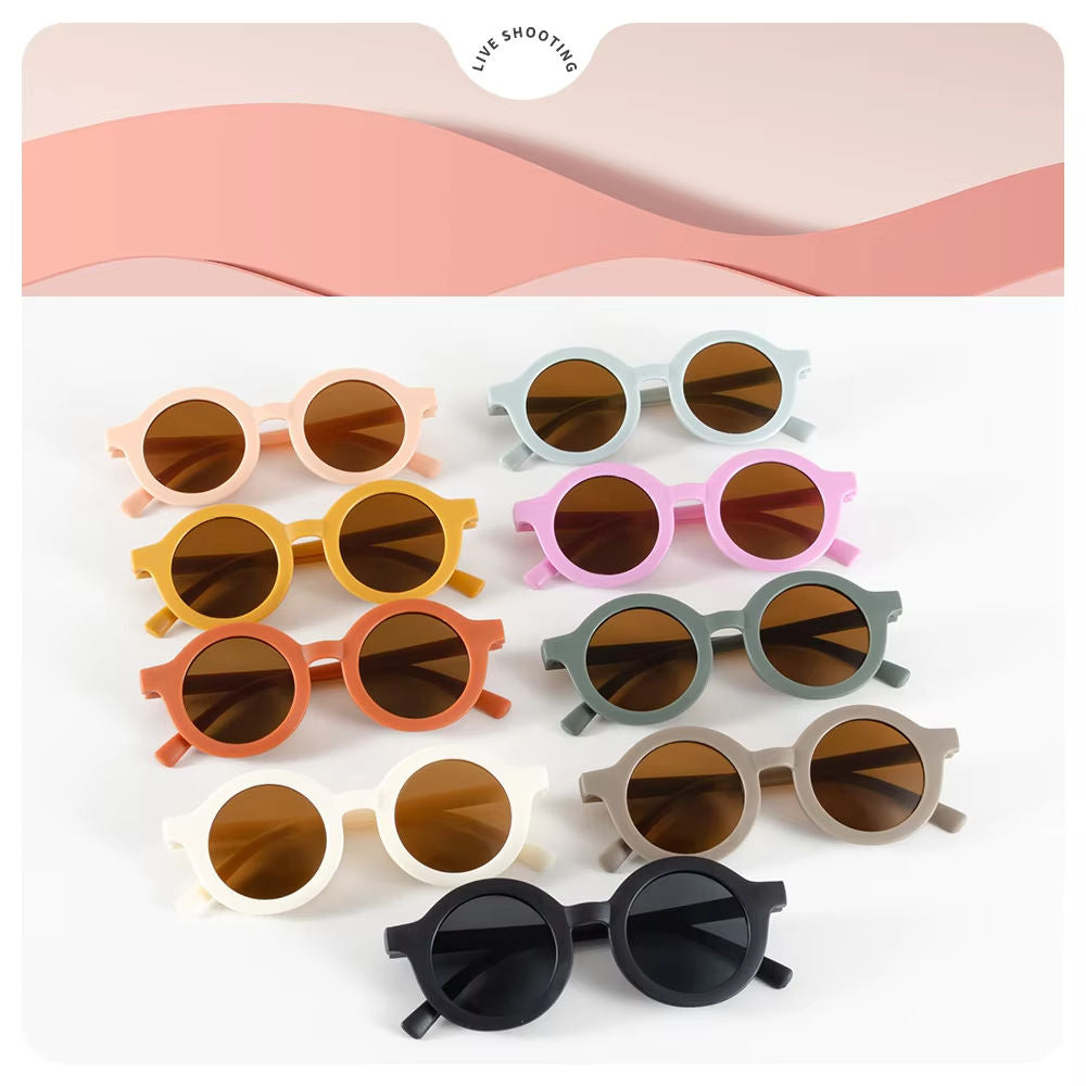 Children's sunglasses, inset style round frame, 1-7 year old baby sunglasses, sun shading, sun protection
