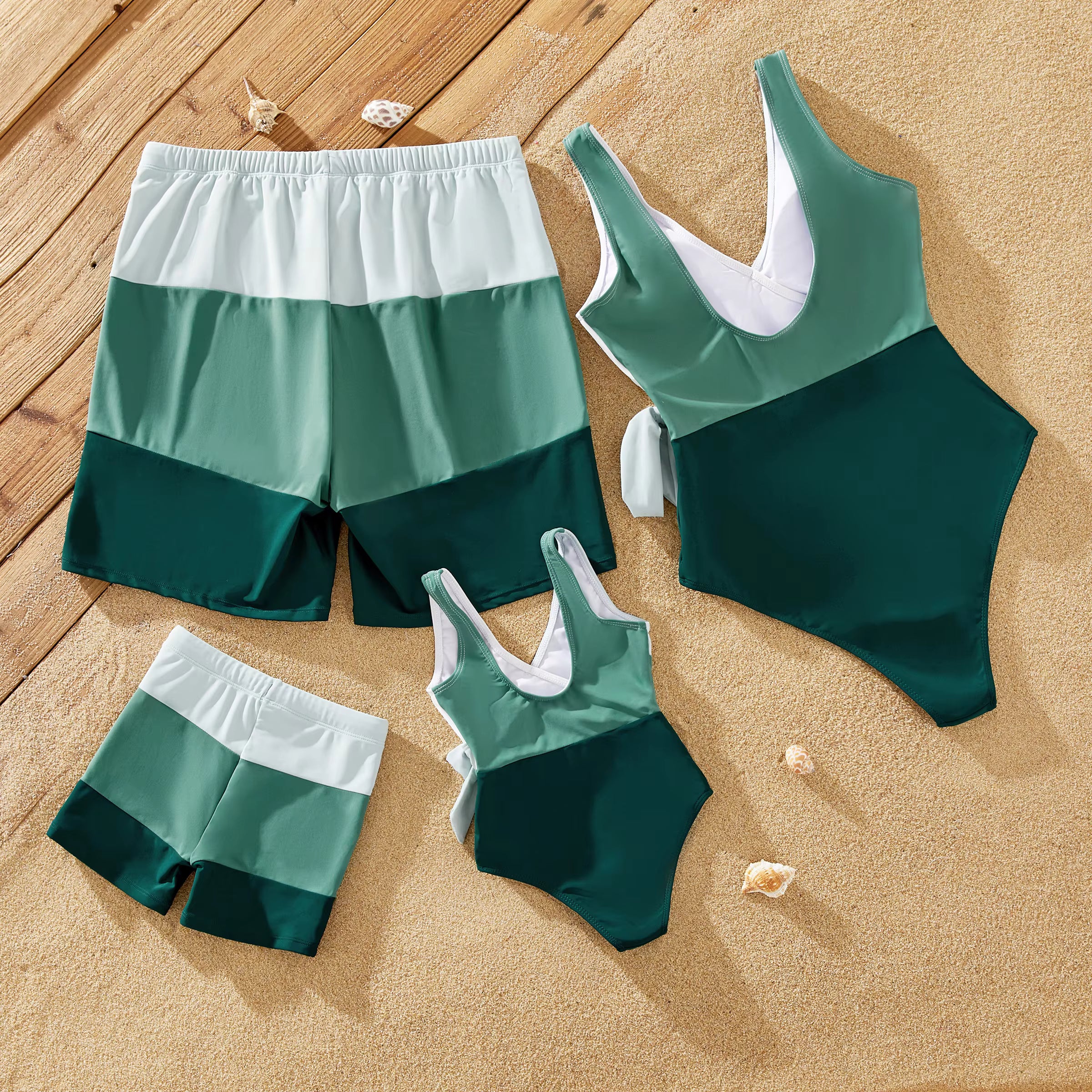 Colorblock Wrap Family Swimwear