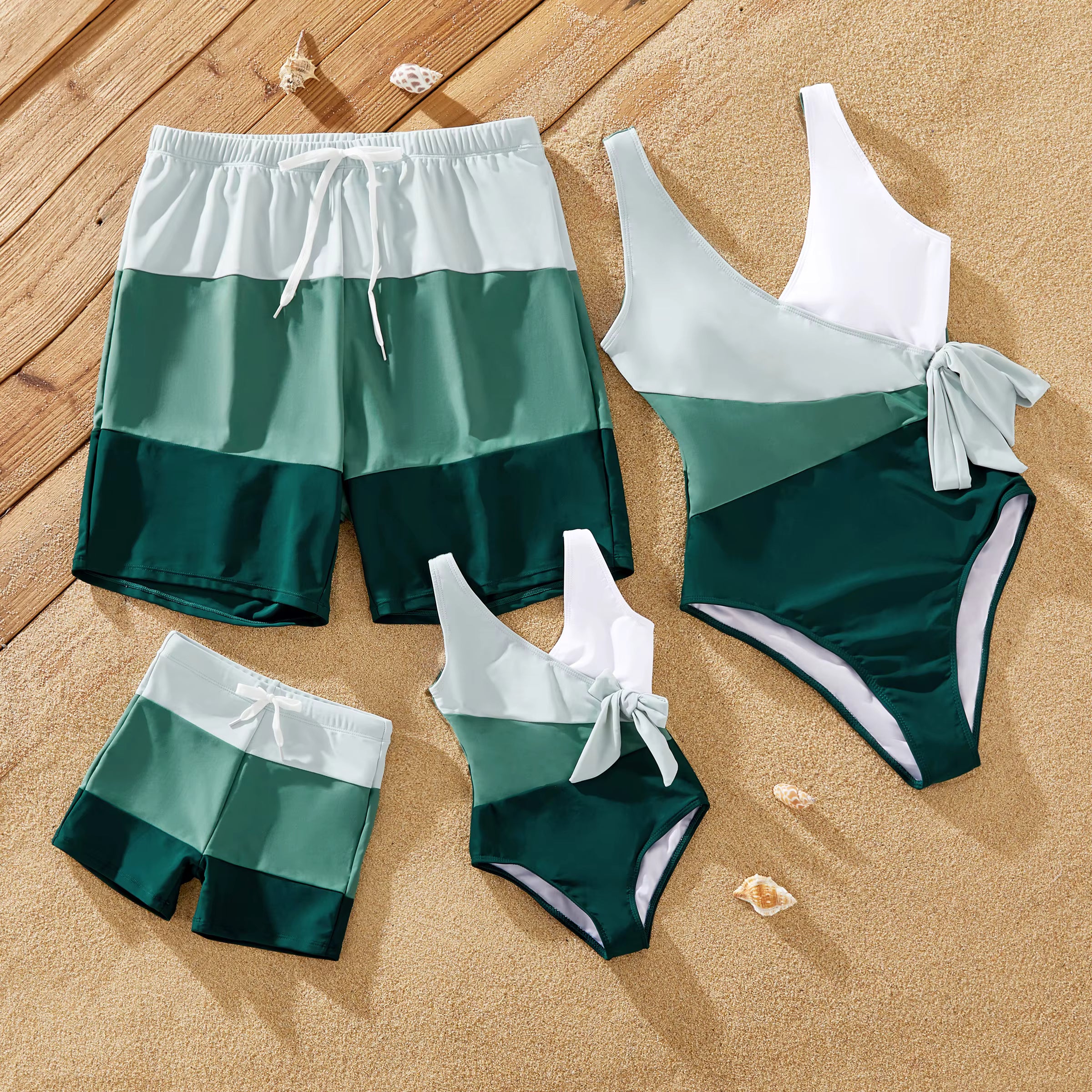 Colorblock Wrap Family Swimwear