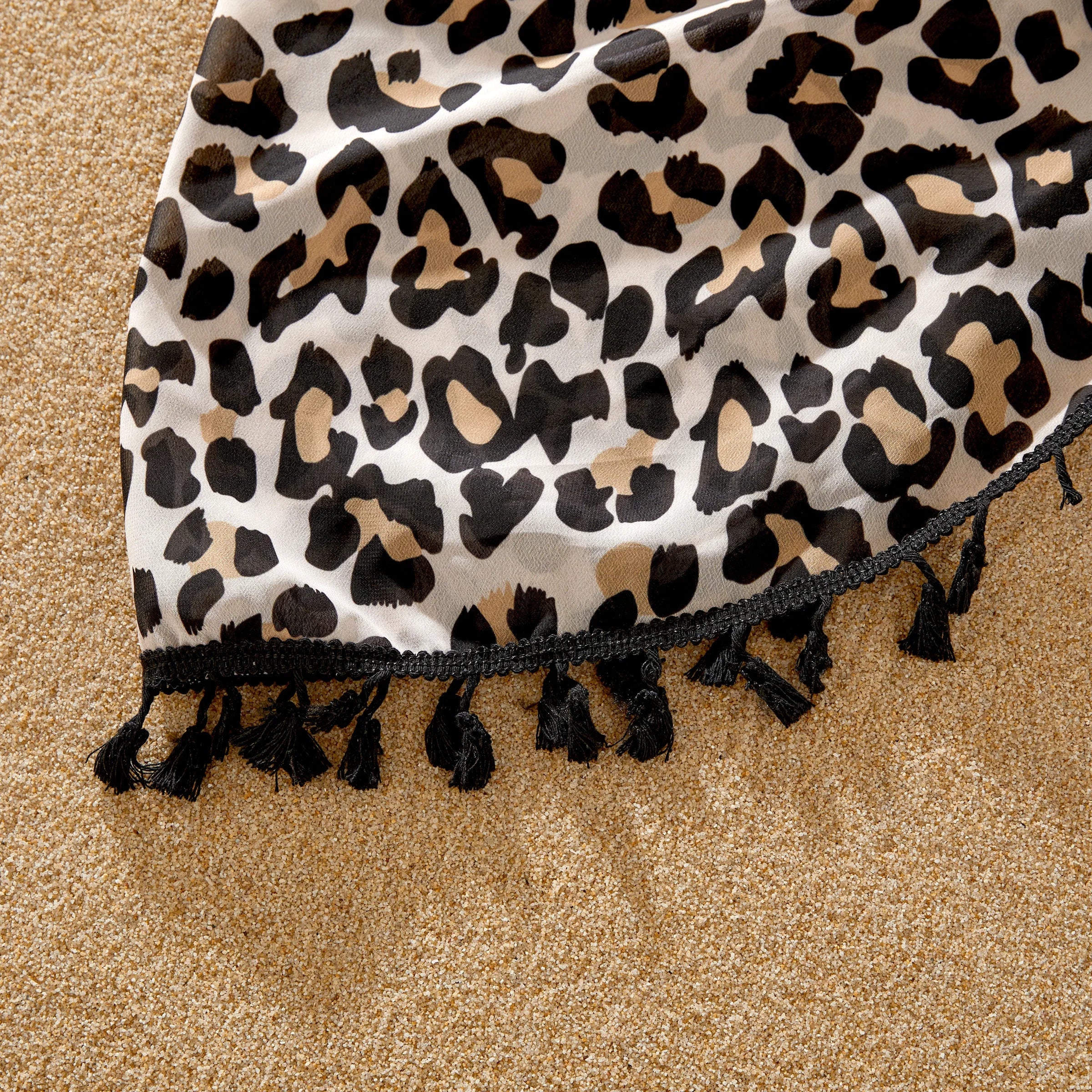 Leopard Print Family Swim Set with Sarong