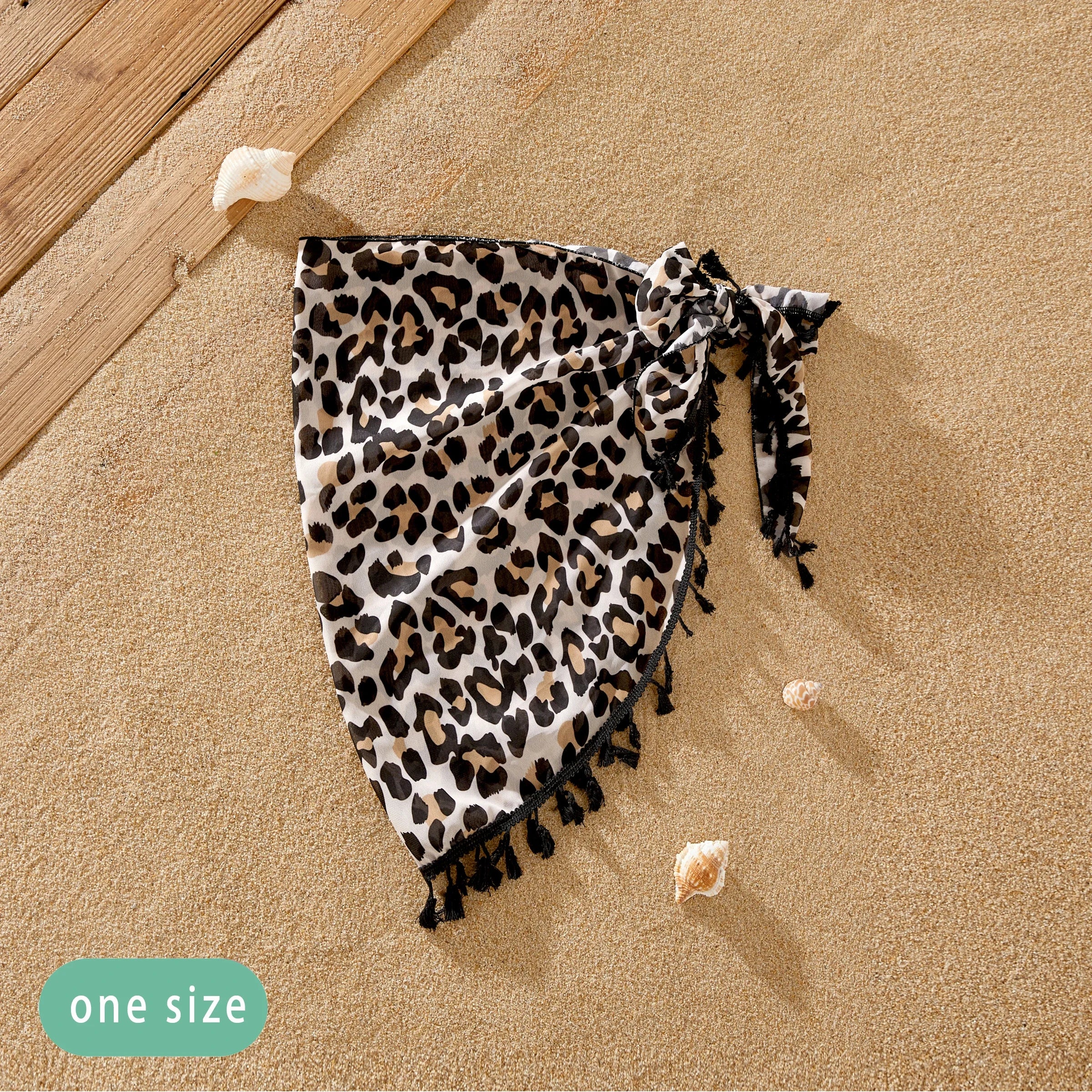 Leopard Print Family Swim Set with Sarong