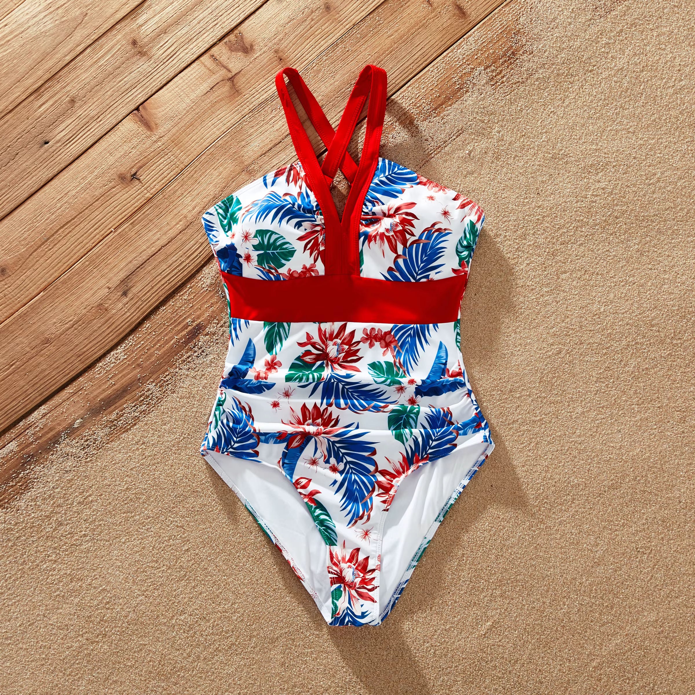 Tropical Plant Print Family Swim Set
