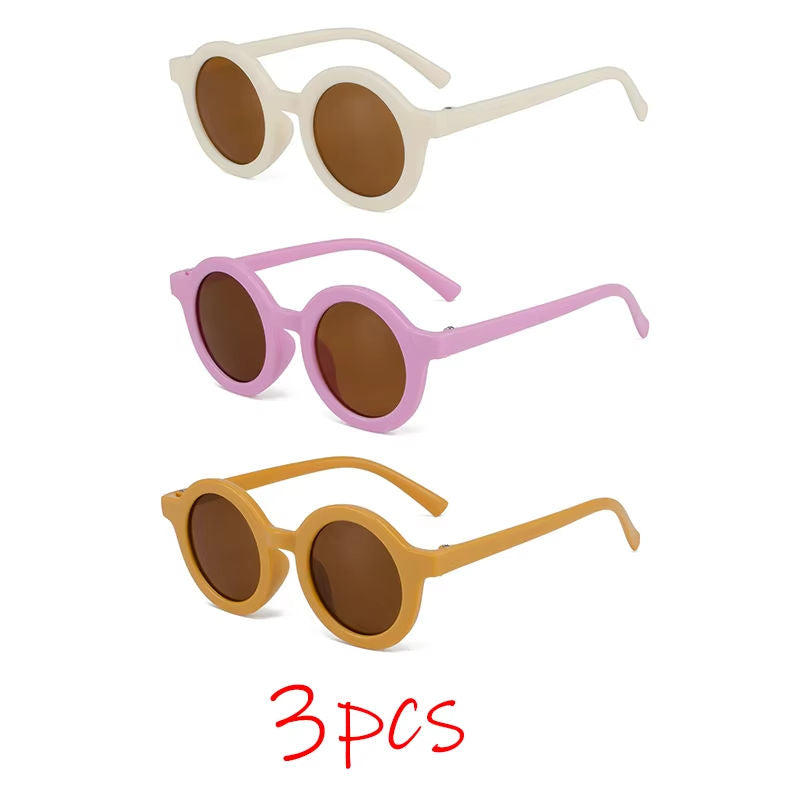 Children's sunglasses, inset style round frame, 1-7 year old baby sunglasses, sun shading, sun protection