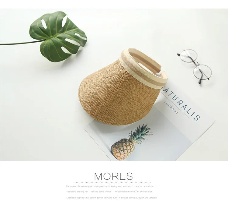 Women’s Raffia Straw Visor Hat