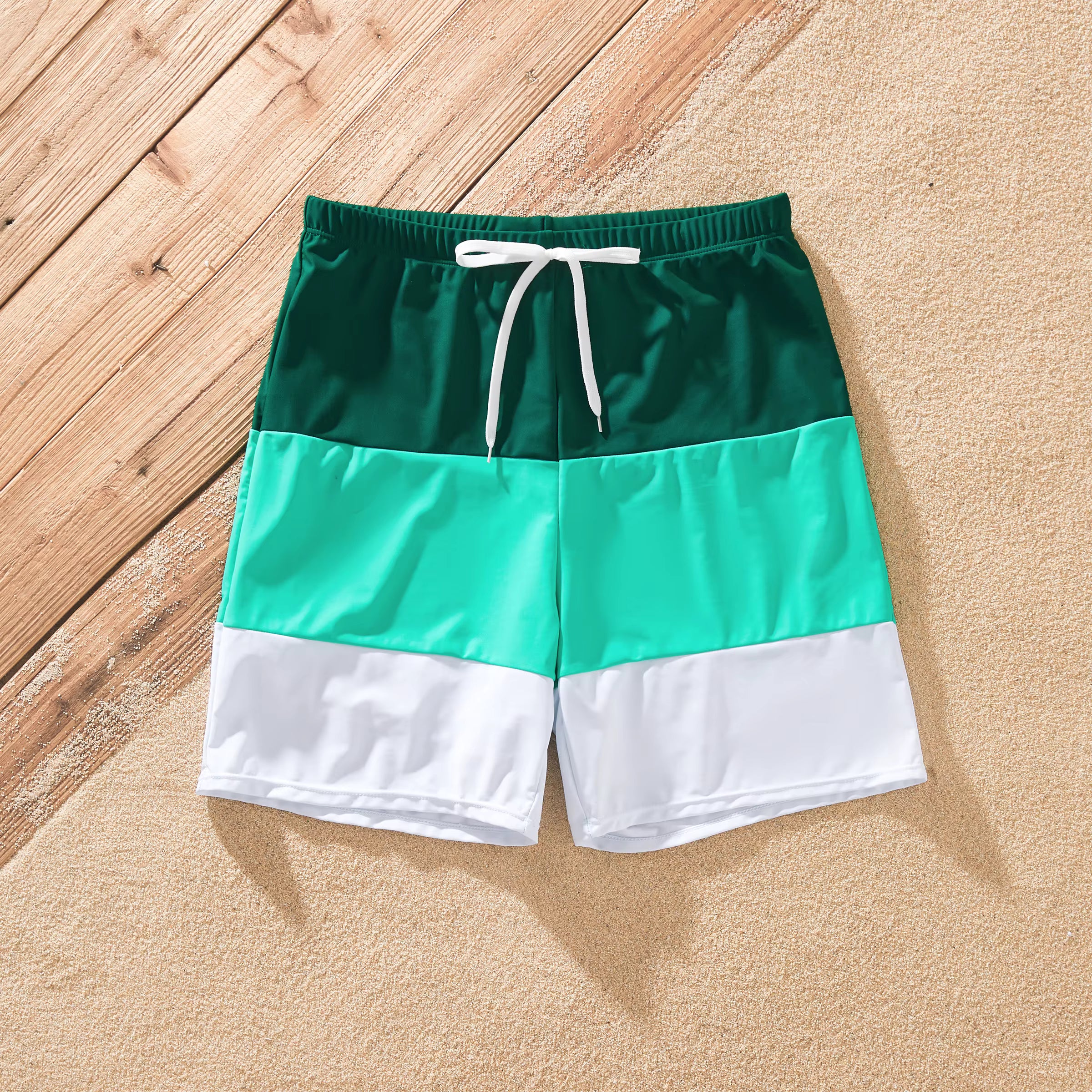 Green Colorblock Family Swim Set