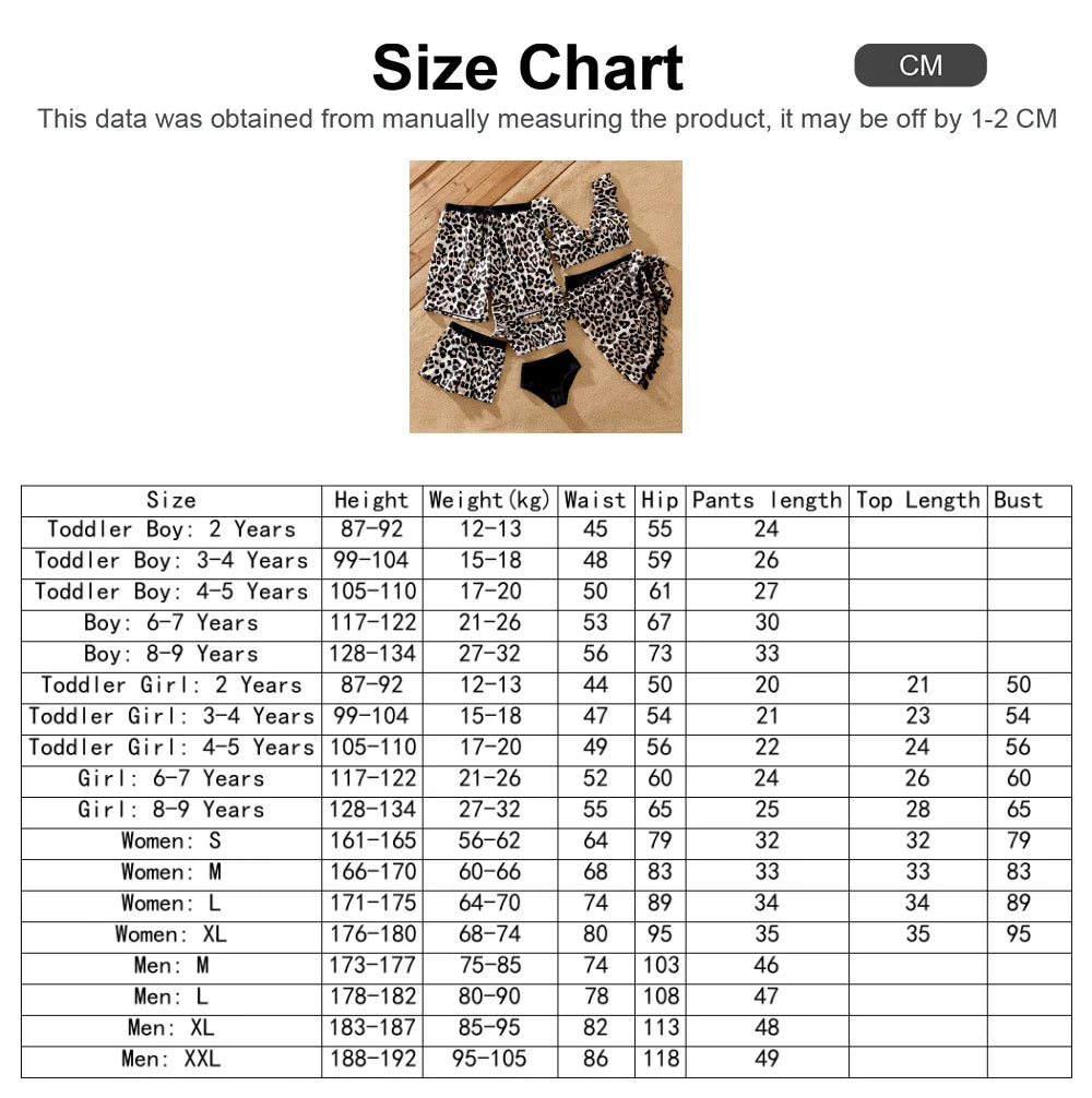 Leopard Print Family Swim Set with Sarong