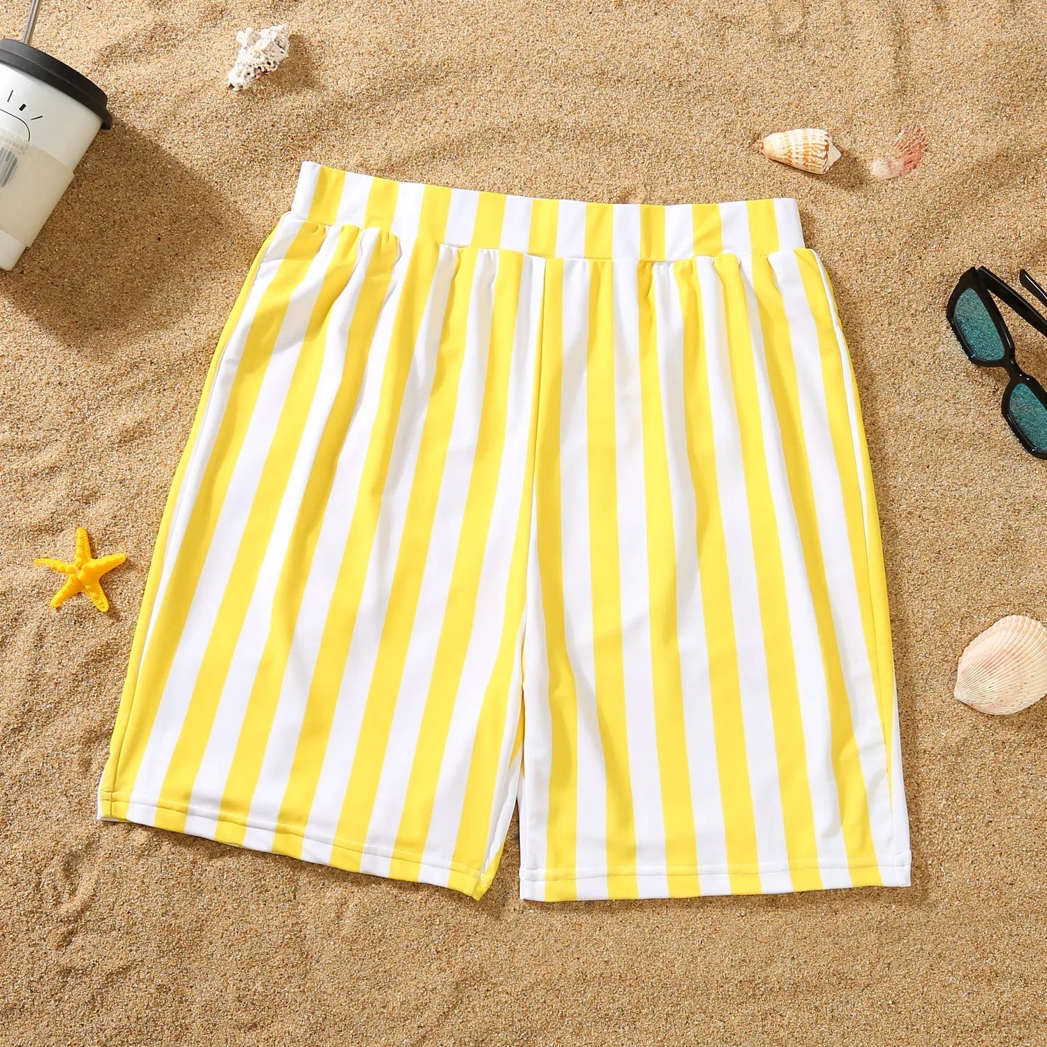 Yellow & White Family Swimwear
