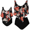 High Waist Two Piece Flounce Bikini Set Parent-child Swimwear Mother Daughter Swimsuit for Girls Family Matching Clothes 6 style