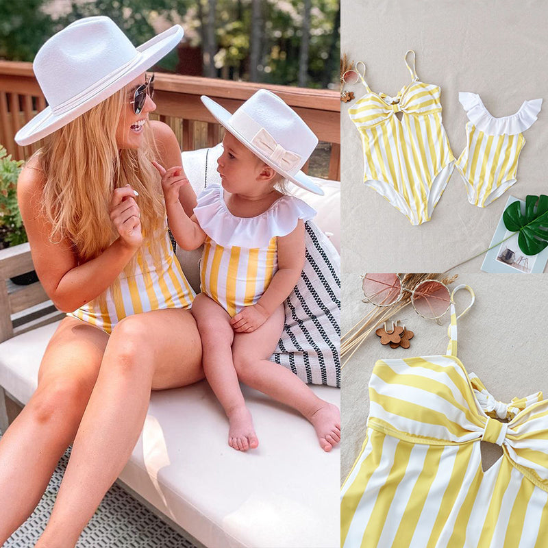 Family Matching Swimsuit Set with One Piece Swimwear